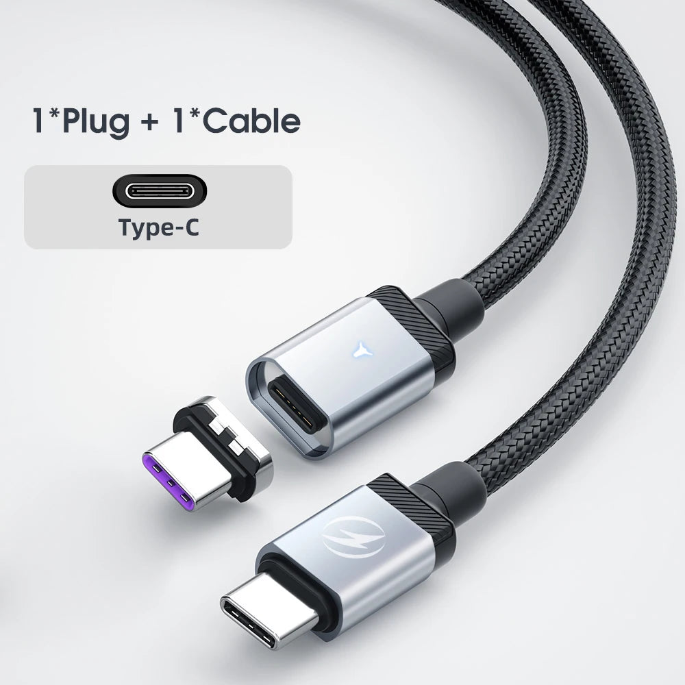 Anndo-Cable magnético USB C a USB C, cargador de carga rápida para Samsung, Huawei, Cable USB C a tipo C, Cable de carga de datos