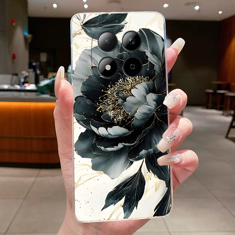 Funda para Teléfono Xiaomi Redmi Note 15 Pro 4G, Carcasa Protectora con Diseño de Lazo de Mariposa, Transparente, de Silicona TPU Suave