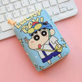 Monedero Compacto con Diseño de Crayon Shin-chan, Cartera Corta con Cremallera de Anime para Niños y Niñas