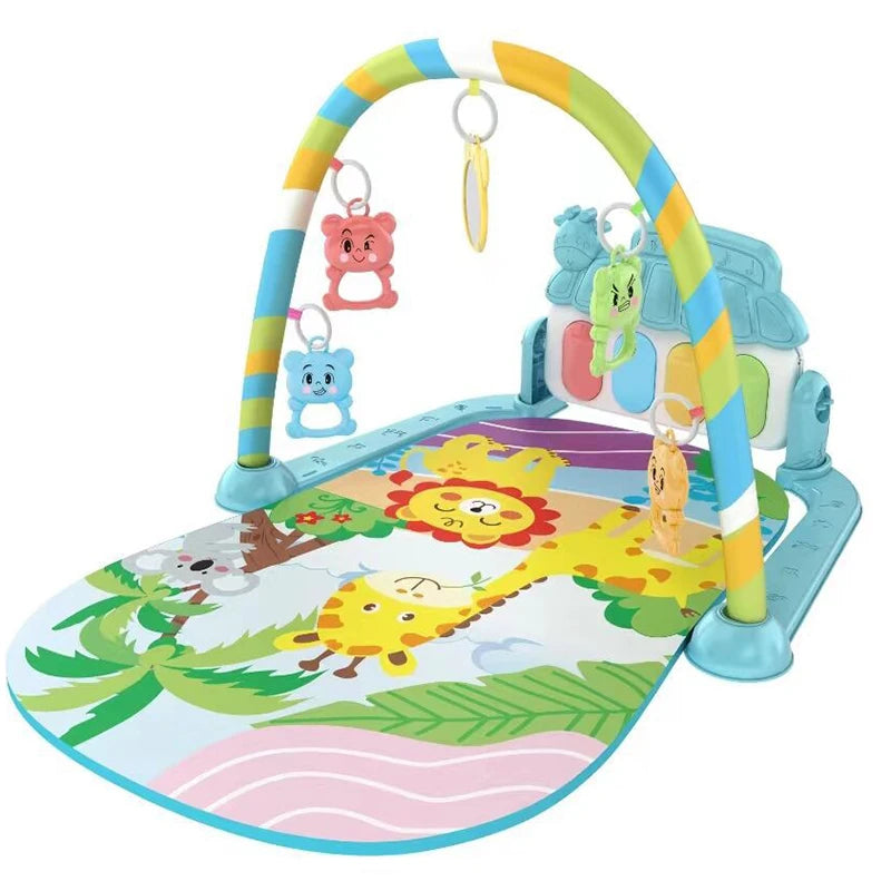 Juguete de soporte de fitness para bebé, música para bebé recién nacido, piano de pedal, estera para gatear, juguete para bebé