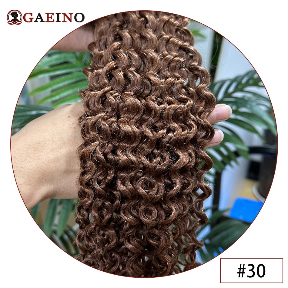 Cinta de onda de agua en extensión de cabello humano, cinta de trama de piel de cabello brasileño en cabello humano rizado, Color negro, marrón y Rubio, 20 piezas por juego