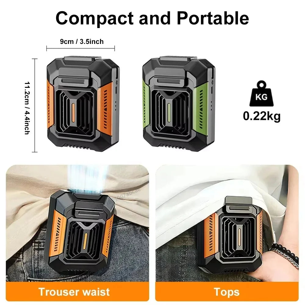 HOMFISH-ventilador Personal con Clip para cinturón, Banco de energía portátil, linterna, ventilador portátil, ventilador colgante para el cuello para trabajos al aire libre, senderismo, Camping