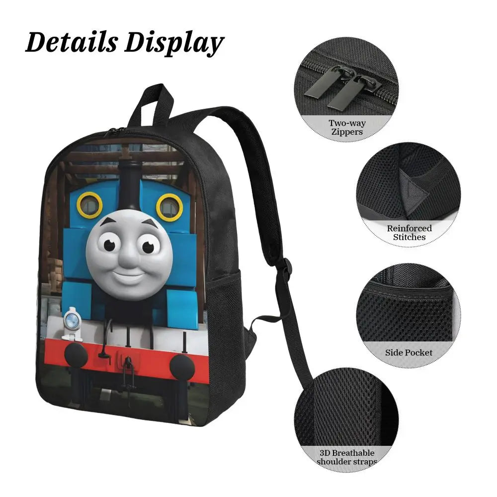 Mochila para niños t-thomas y amigos, fiambrera, bolsas para bolígrafos para niños y niñas, mochilas, mochila escolar de gran capacidad, conjunto de mochila