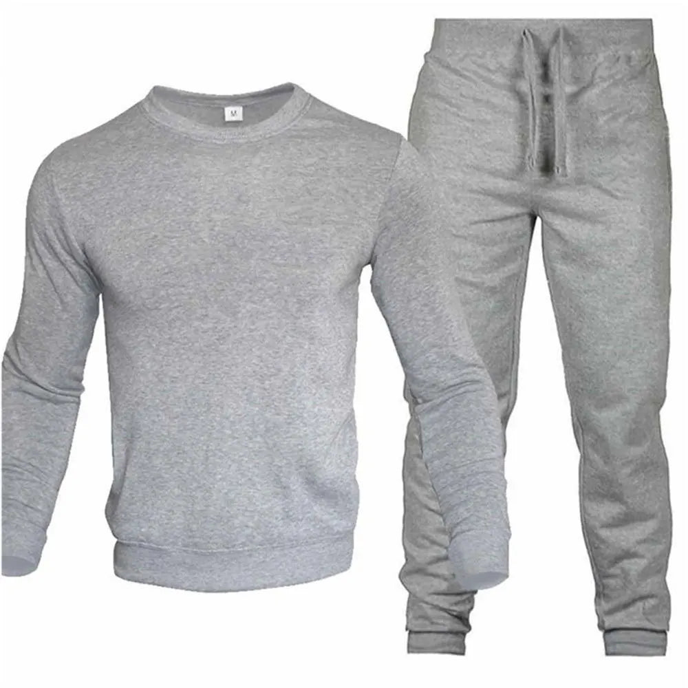 Conjunto de dos piezas para hombre, conjunto de 2 piezas con cuello redondo, chándal, Sudadera con capucha y pantalones con cordón, sudaderas deportivas para hombre, ropa deportiva para correr