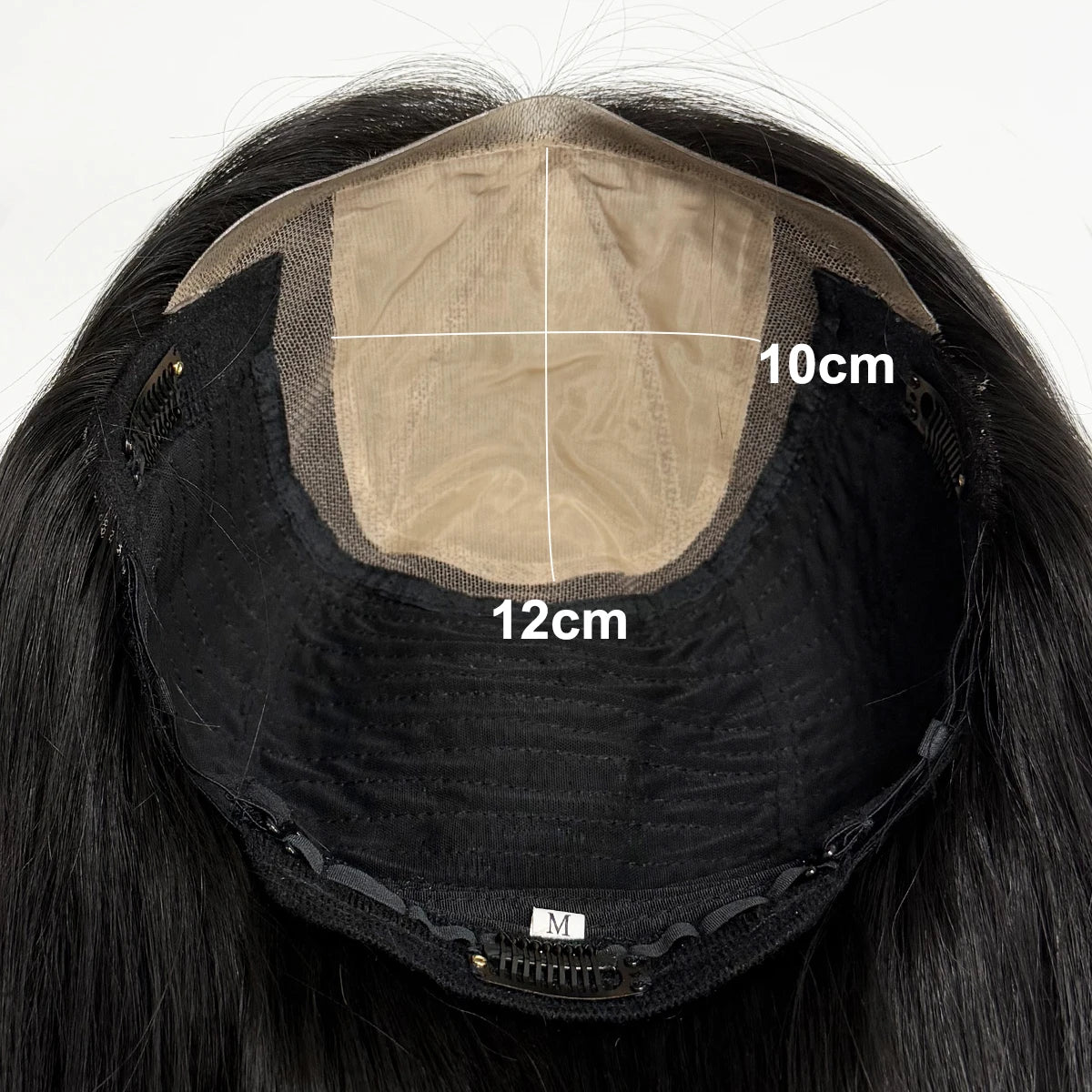 Peluca de cabello humano liso de 20 pulgadas de largo con base de seda de 10x12 cm, peluca de cabello humano virgen con base frontal de PU Bio, lista para usar.