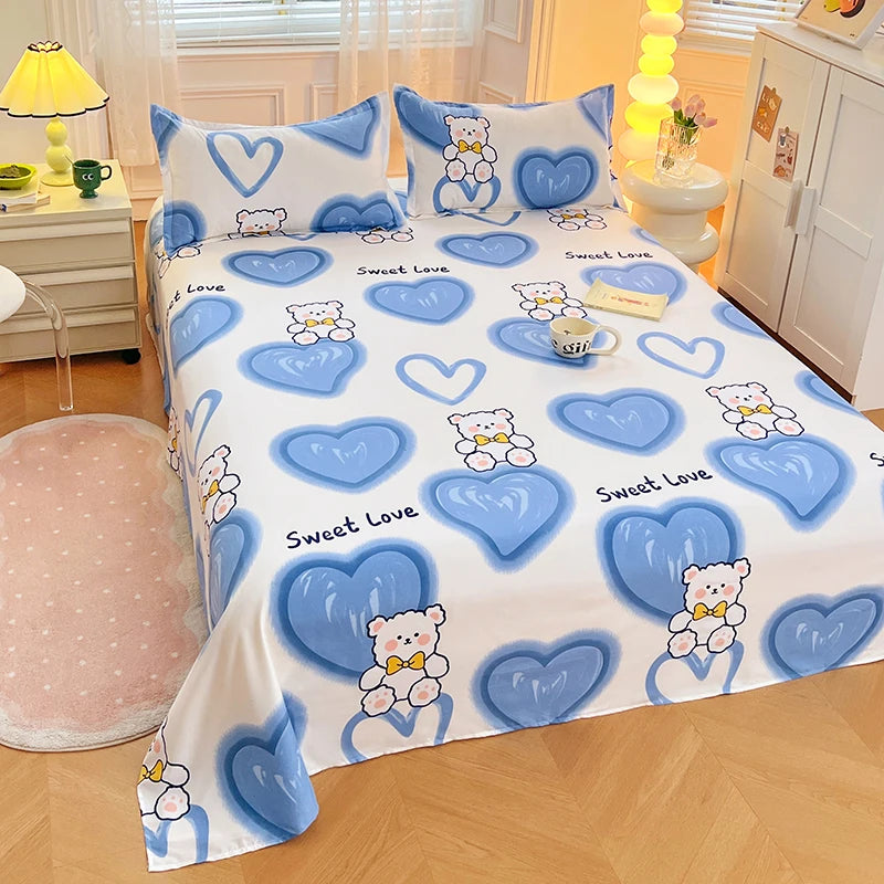 Sábanas Suaves y Agradables al Tacto, Estampadas, para el Hogar, Planas, para Cama King, Queen, Individual, Doble, Transpirables, Duraderas, 1 o 3 Piezas/Juego