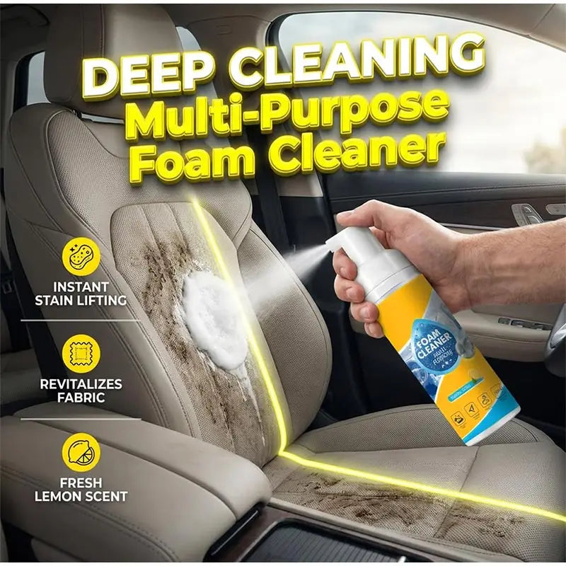 Limpiador de Espuma Multienzimático 4 en 1 para Interiores de Auto, Cuero, Plástico, Tela, Agente de Limpieza sin Espuma para Cocina, Baño y Sofá