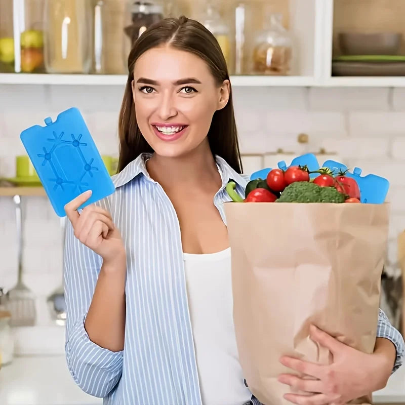 Paquete de hielo portátil reutilizable, paquete de enfriamiento para congelador, caja de llenado de agua de enfriamiento de larga duración PARA refrigeración y almacenamiento de alimentos frescos