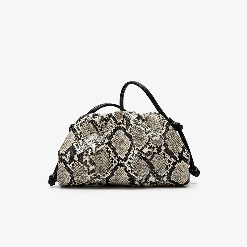 Bolsos de Mano con Diseño de Serpiente para Mujer, Bolso Tipo Dumpling, Clutch, Bandolera, Bolso de Hombro, Bolso de Diseñador de Lujo