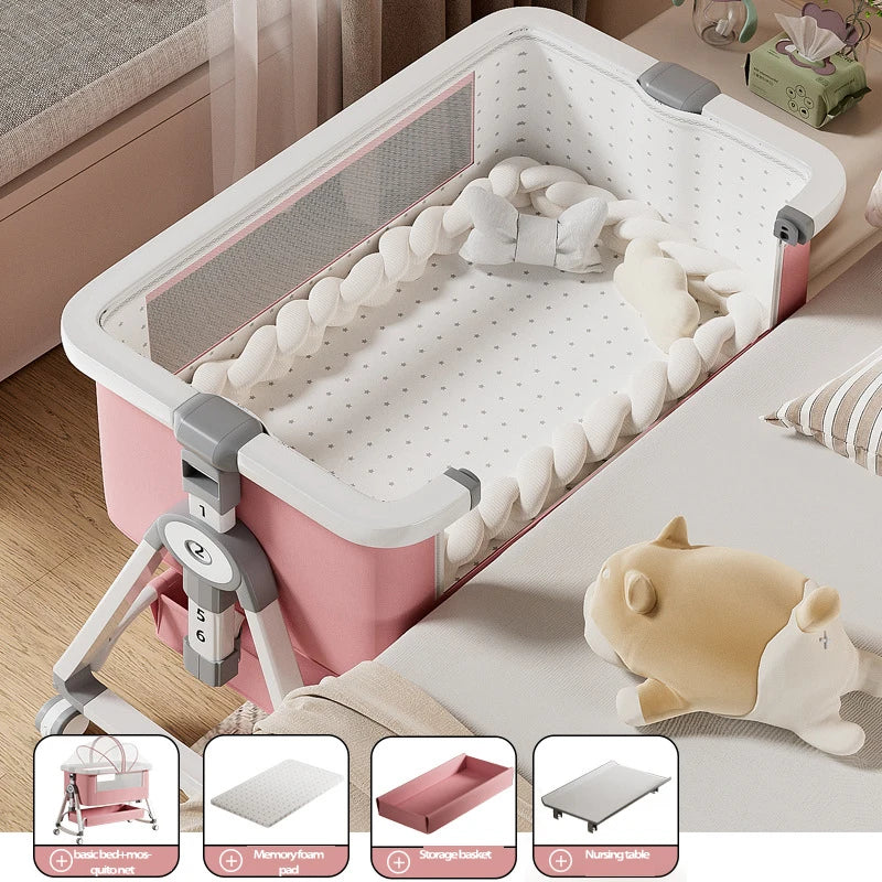 Cuna Multifuncional Segura para Bebés, Plegable, con Función de Balanceo, para Colocar Junto a la Cama, Portátil, para Recién Nacidos, para una Vida Familiar Más Sencilla