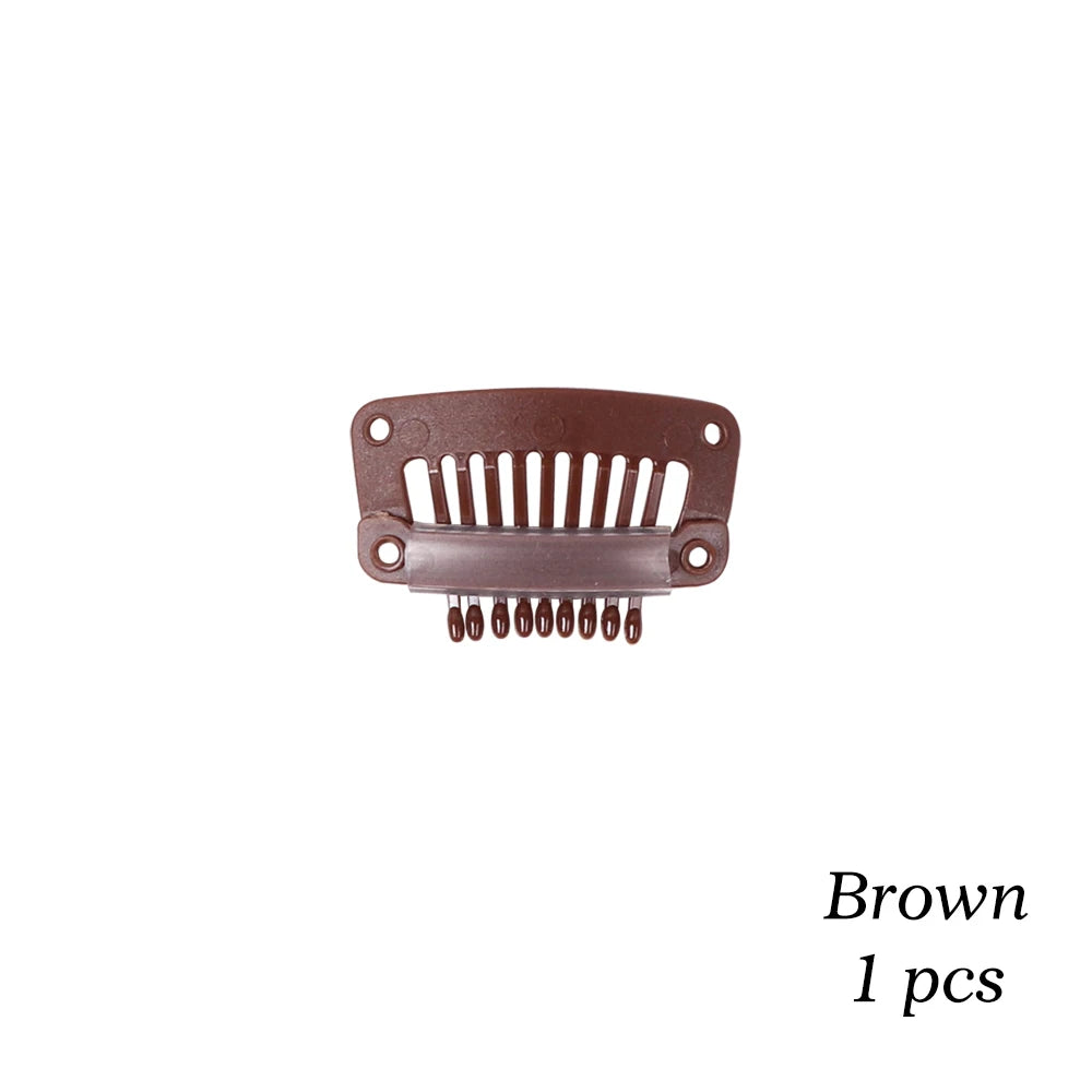 Clips de peluca de plástico negro de 32Mm, Clip a presión utilizado para extensiones de cabello, postizos de trama, pelucas, pinzas para el cabello grandes, herramientas de estilismo, accesorios para peluca