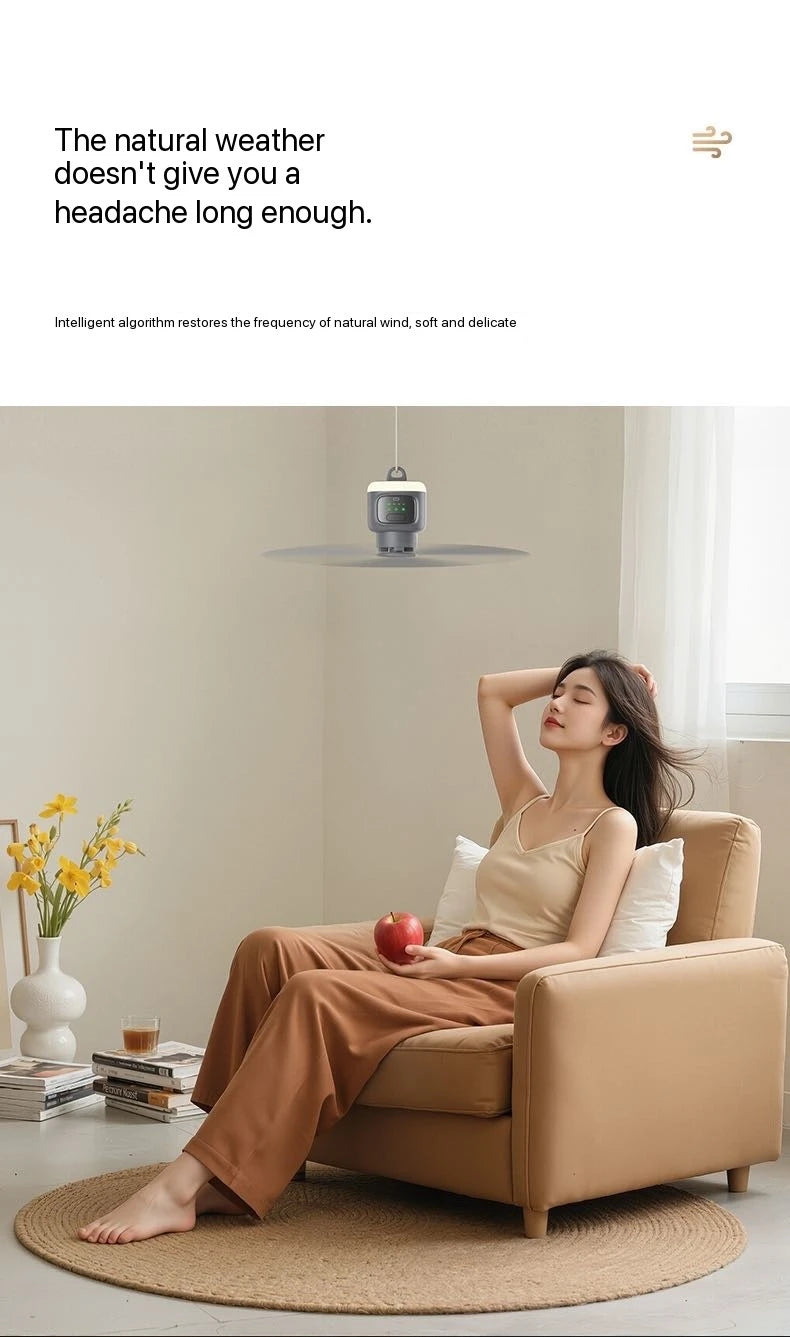 Ventilador de techo de gran tamaño con Control remoto, ventilador de refrigeración inalámbrico USB, luz LED nocturna portátil de 12000\8000mAh, ventilador de techo para acampar
