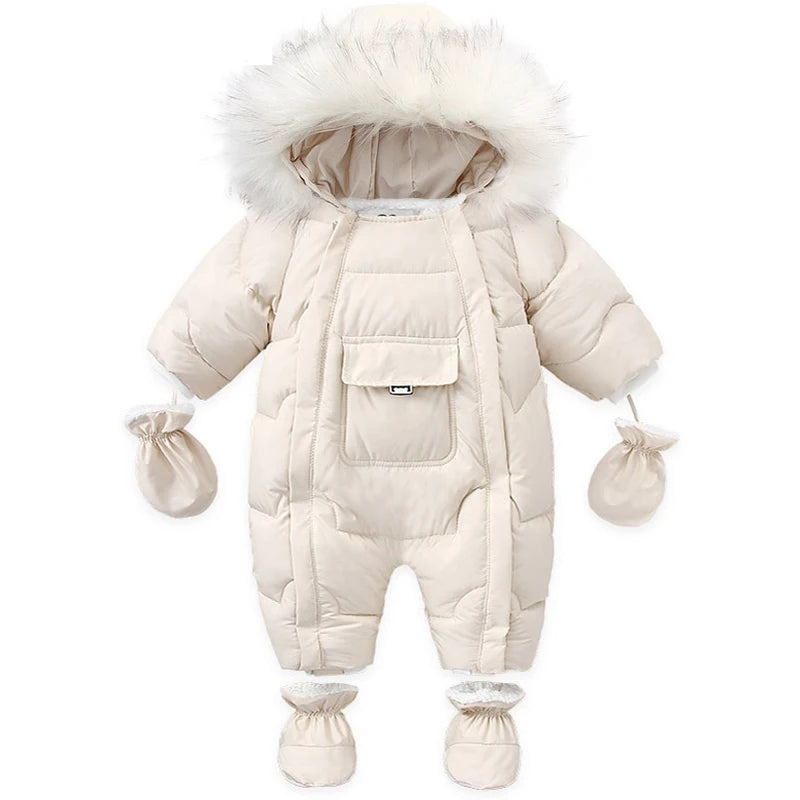 Ircomll, ropa de bebé de alta calidad, monos para niños, invierno con capucha y piel, pelele cálido para niños, mono, ropa para niños pequeños