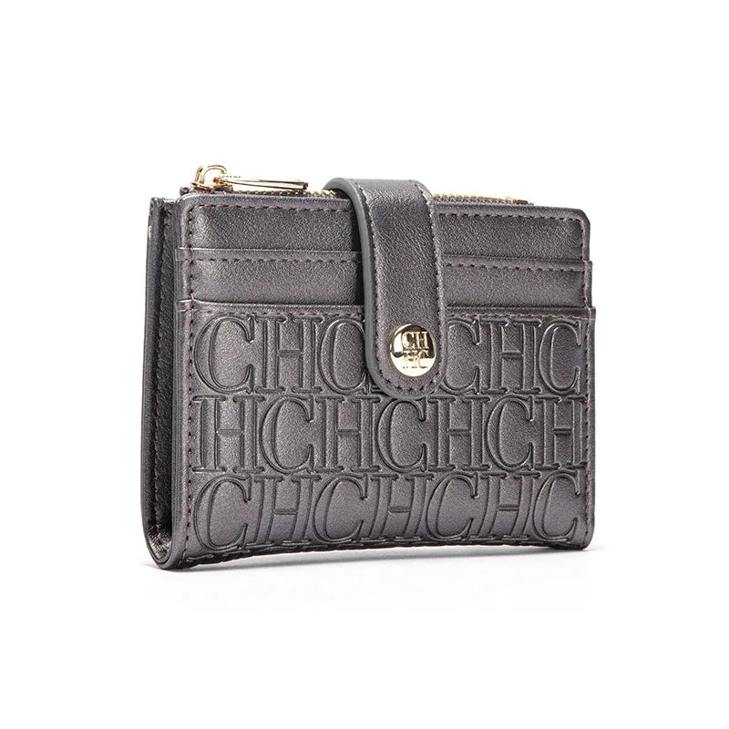 CHCH-funda para tarjetas de diseño cuadrado Retro clásico, marca de lujo, botón de moda, Clip plegable clásico para dinero, compacto, ligero, de lujo