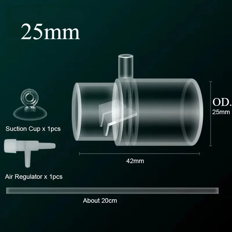 Boquilla de salida de agua acrílica para acuario, adaptador de enriquecimiento de oxígeno, difusor de aire, bomba de agua de aire creciente, accesorios para pecera
