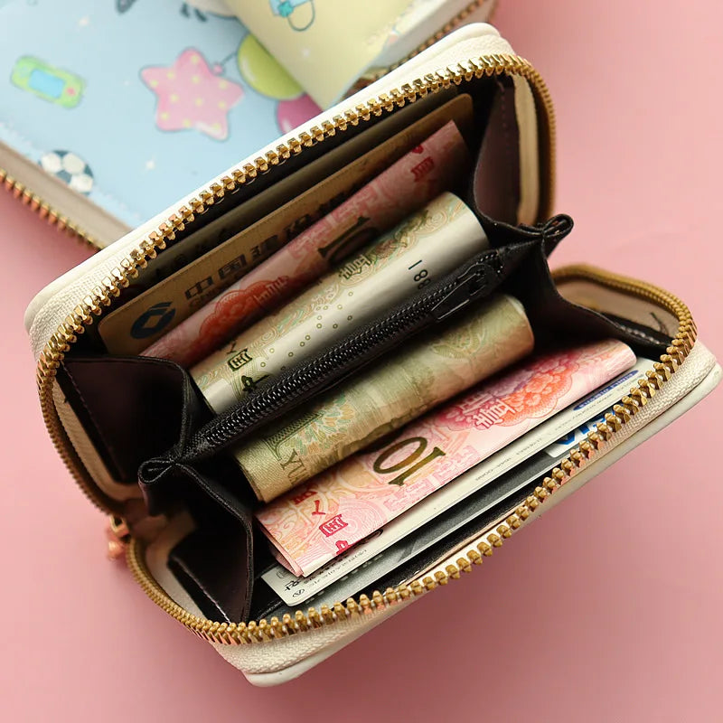 Monedero Compacto con Diseño de Crayon Shin-chan, Cartera Corta con Cremallera de Anime para Niños y Niñas