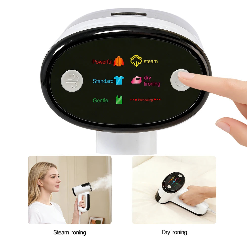 Plancha de vapor portátil para el hogar, máquina de planchar ropa con fuerte succión, vaporizador de vacío con sensor inteligente en el mango