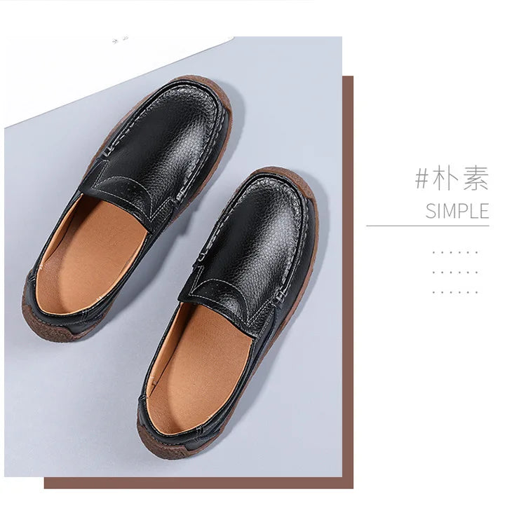Zapatos informales De cuero genuino para Mujer, zapatillas De ocio, mocasines sin cordones De marca De lujo para Mujer, mocasines suaves para Mujer, Zapatos De Mujer