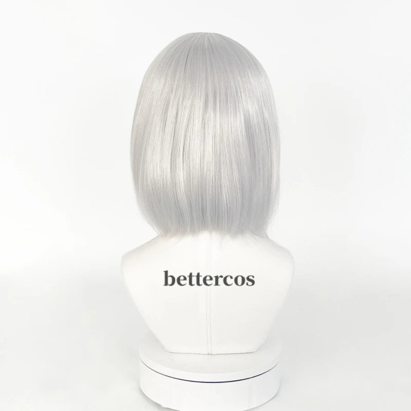 Sophie Hatter peluca corta plateada gris Bob pelo sintético resistente al calor Cosplay disfraz peluca + gorra