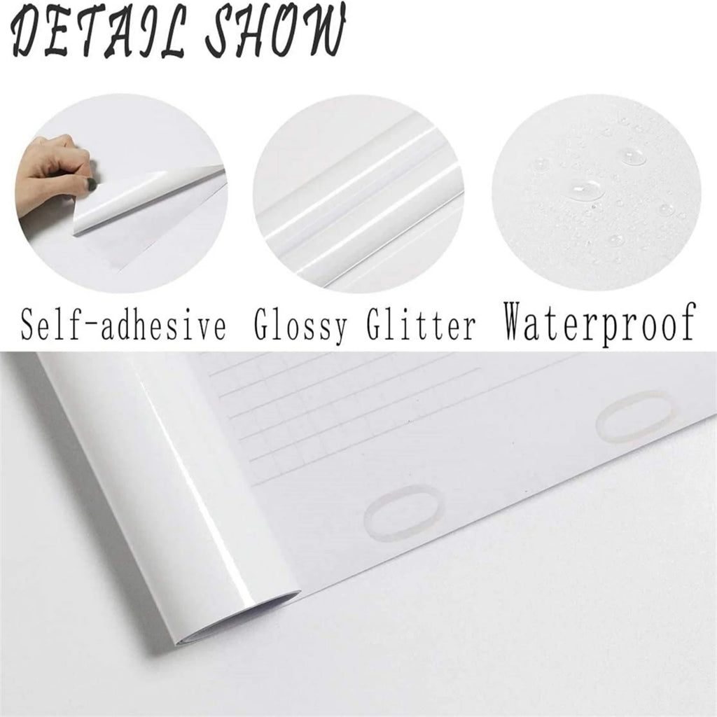 Pegatinas de Pared Lisas de Alto Brillo para Muebles, Película de PVC Perlada, Papel Tapiz Impermeable, Decoración DIY para Habitaciones, Armarios y Cocinas