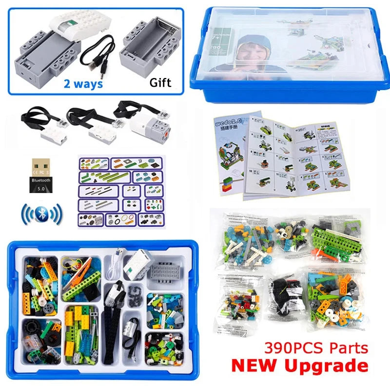 NUEVO Kit de Construcción Robótica WeDo 2.0 de 390 Piezas, Compatible con Scratch 3.0, para la Escuela, STEAM, Ladrillos Educativos, Juguetes DIY, Regalos