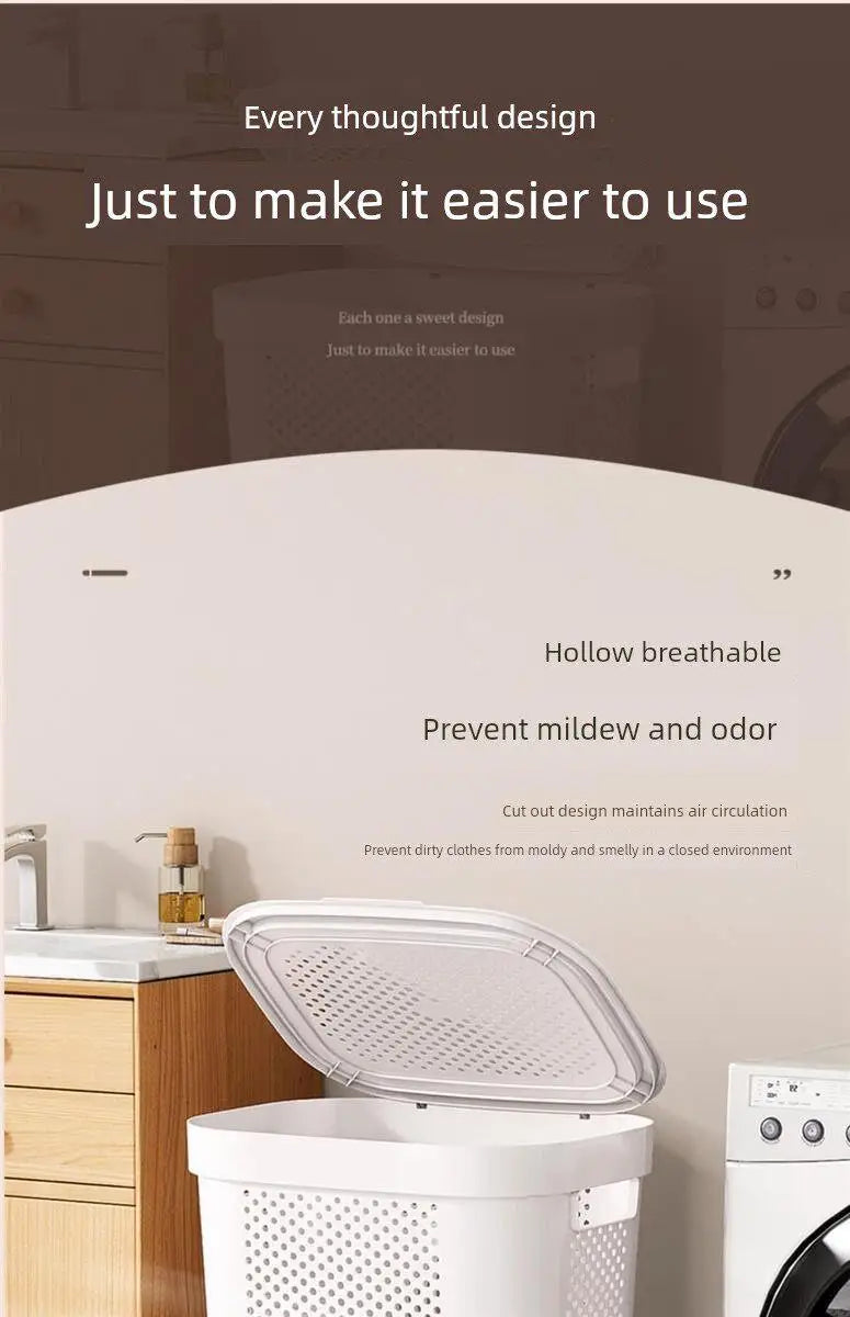 Cesto para Ropa Sucia de Gran Capacidad con Ruedas y Tapa para Baño, Uso Doméstico, Organizador de Almacenamiento para Dormit...