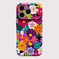 Funda para Teléfono iPhone 17 16 15 14 13 12 11 Pro Max Air 16e 7 8 Plus XS Max X XR, Carcasa Rígida de PC con Diseño Floral Retro Colorido