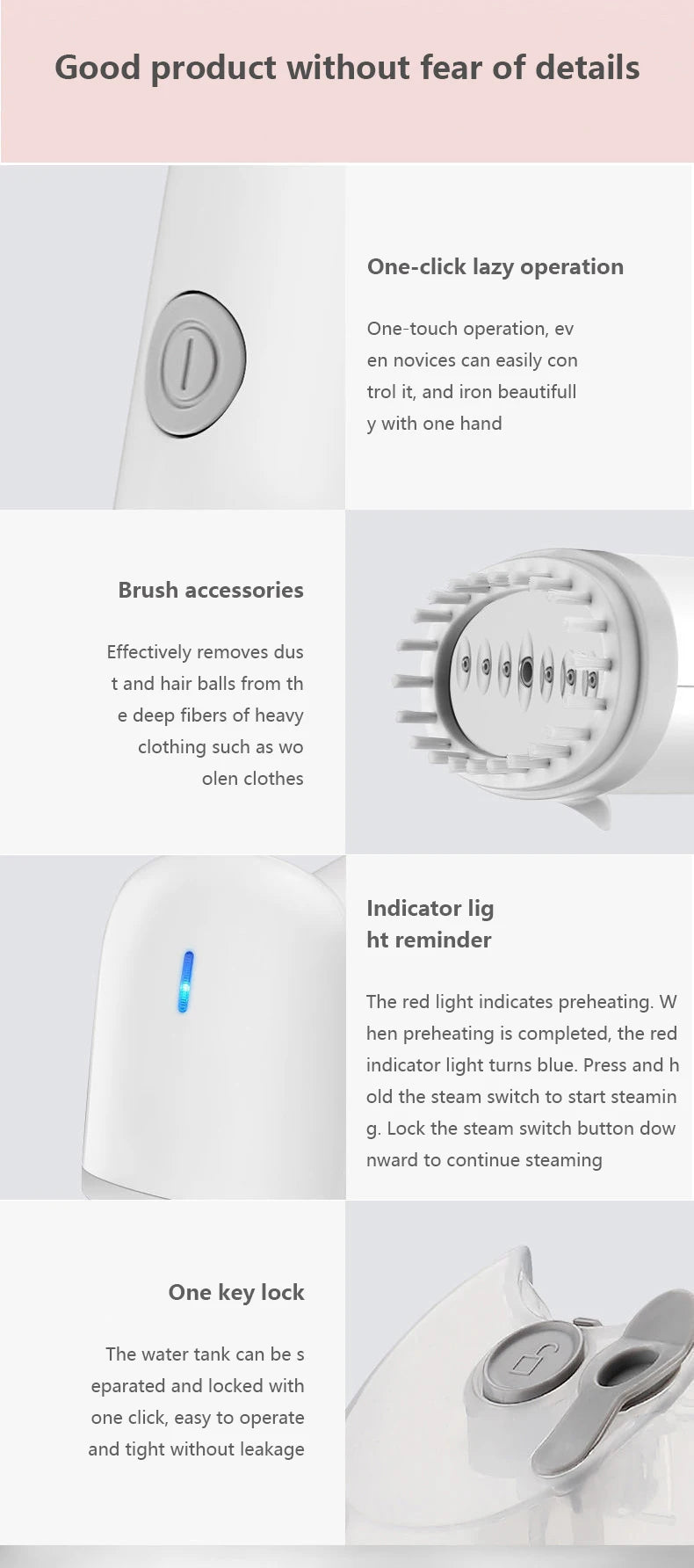 Haier-vaporizador de ropa portátil, limpiador de vapor eléctrico para el hogar, eliminación de ácaros colgantes, vaporizador de mano para ropa