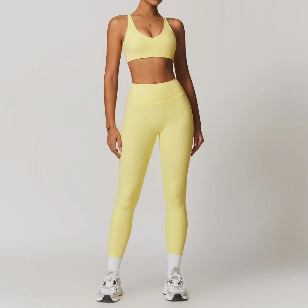Ropa deportiva de 2 piezas para mujer, conjunto de Yoga, ropa de gimnasio, ropa deportiva, trajes de Yoga, conjunto de Fitness, chándales, Sujetador deportivo, mallas de cintura alta para gimnasio