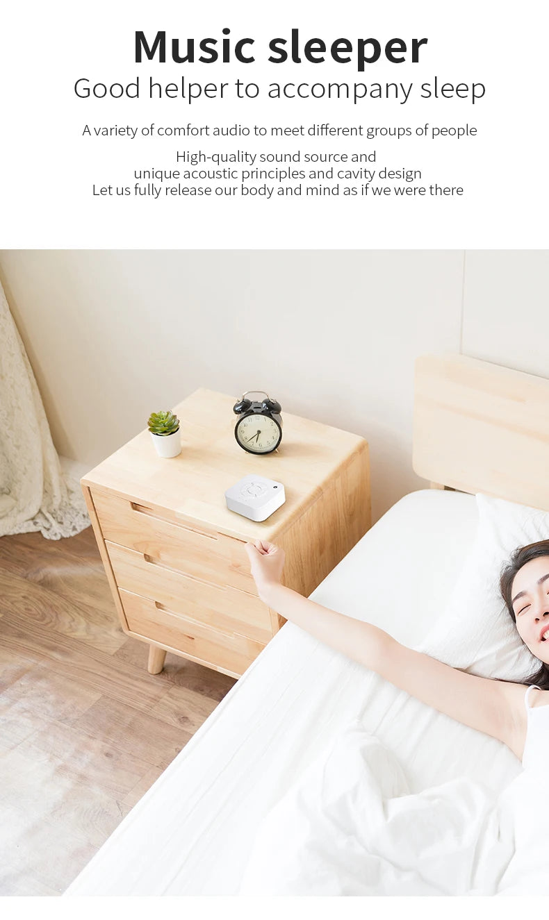 Máquina de ruido blanco para bebé para dormir, chupete de sonido portátil con 10 sonidos relajantes, recargable por USB, temporizador de apagado automático