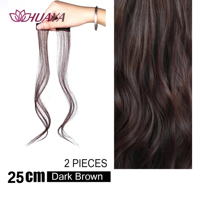 HUAYA-flequillo de aire sintético para mujer, pelo falso corto Natural, Invisible, sin costuras, extensiones de cabello frontal