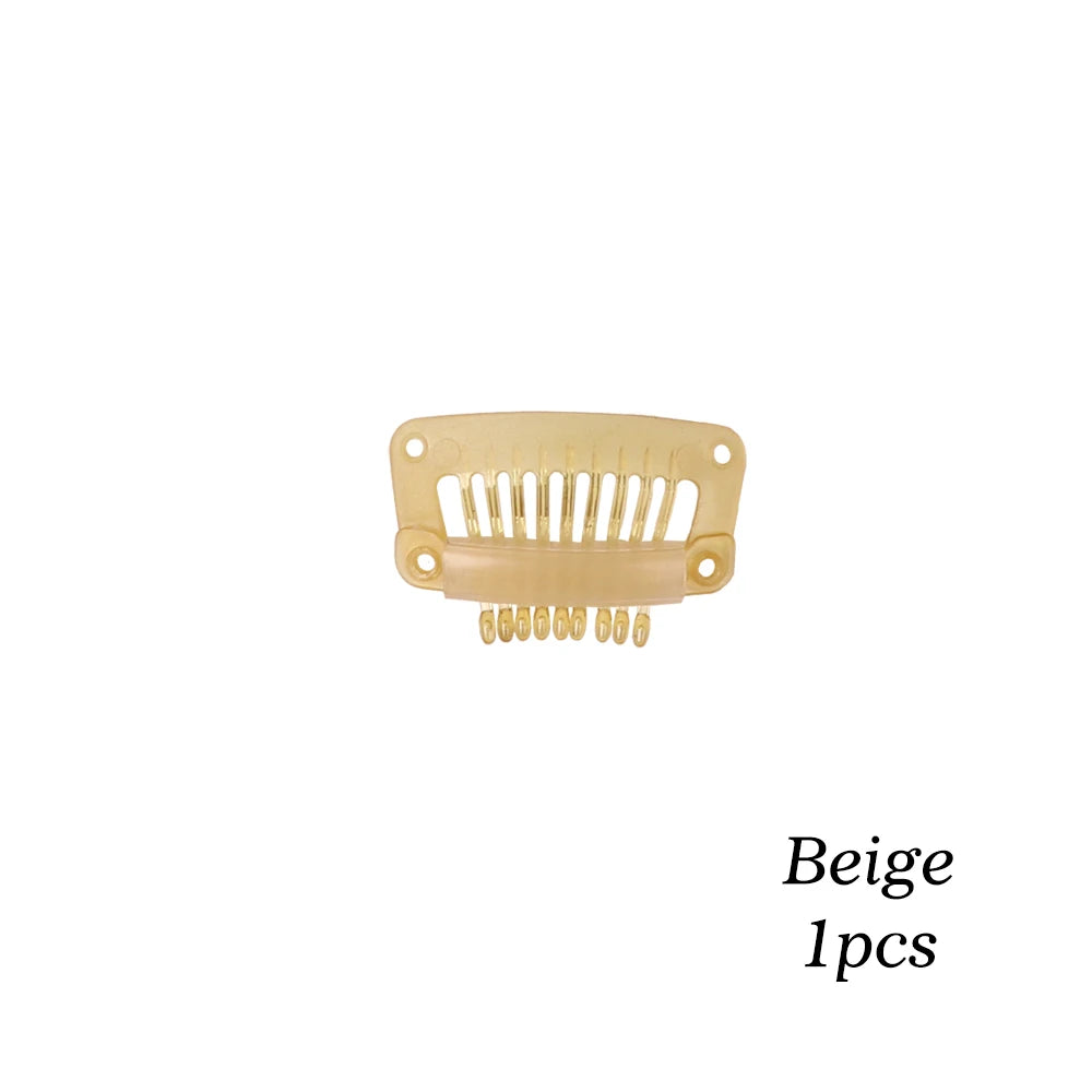 Clips de peluca de plástico negro de 32Mm, Clip a presión utilizado para extensiones de cabello, postizos de trama, pelucas, pinzas para el cabello grandes, herramientas de estilismo, accesorios para peluca
