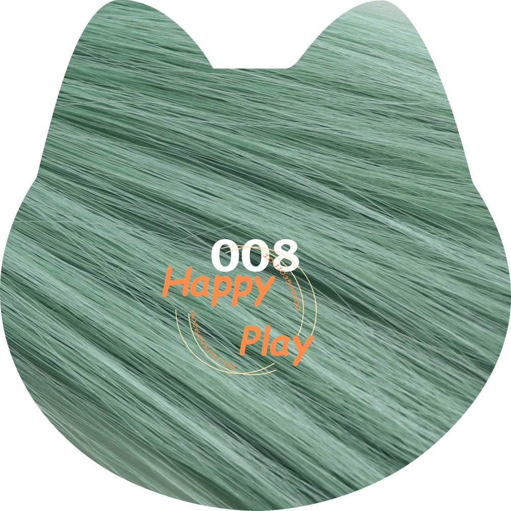 Peluca sintética de Cosplay de Anime de 400g + 60cm con flequillo para mujer, peluca recta Universal de volumen grueso de la serie verde, pelo resistente al calor