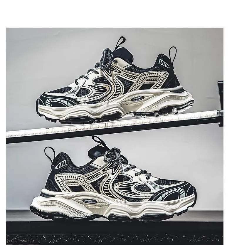 Zapatillas Deportivas Transpirables de Malla para Hombre Primavera 2025, Modernas, Combinables con Todo, Suela Gruesa, Casual...