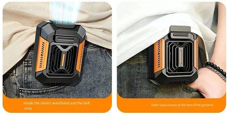 HOMFISH-ventilador Personal con Clip para cinturón, Banco de energía portátil, linterna, ventilador portátil, ventilador colgante para el cuello para trabajos al aire libre, senderismo, Camping