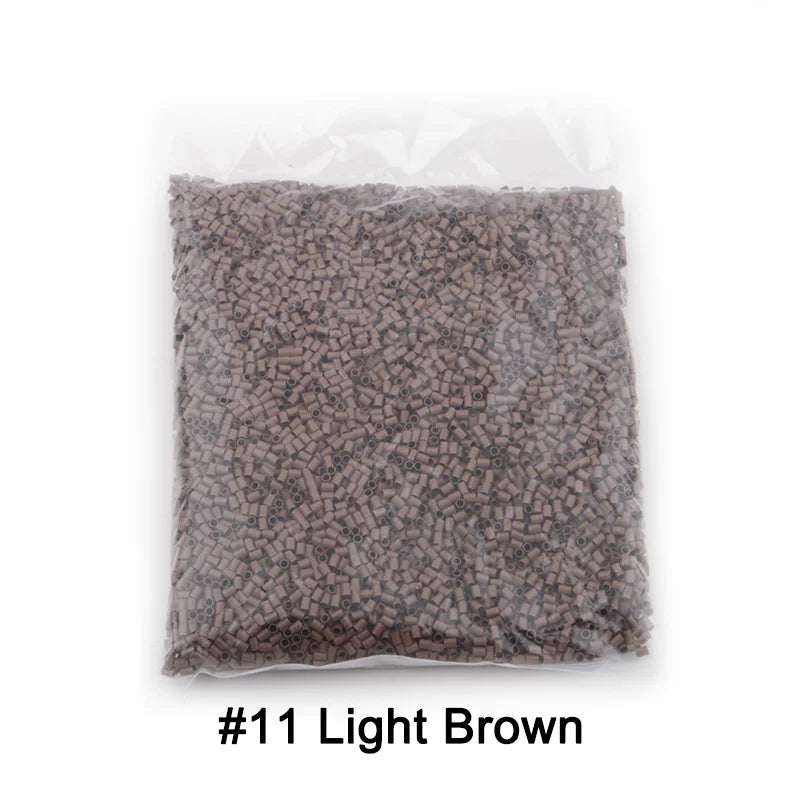 Mini microanillos de cobre de 6000x4mm, marrón oscuro, liso, extremo plano, bloqueo de microcuentas, enlaces, Punta I, herramientas de extensión de cabello, 3024 unids/lote por bolsa