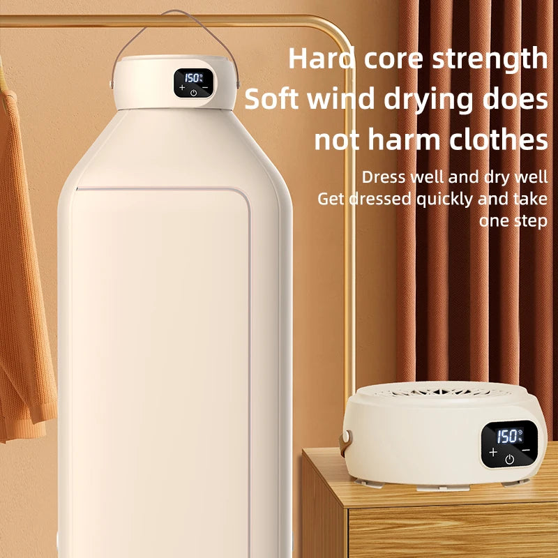 Secador eléctrico portátil, secador multifuncional, plegable, temporizado, secado rápido, bajo ruido, calefacción de aire caliente, cuidado de la ropa, Mini secador