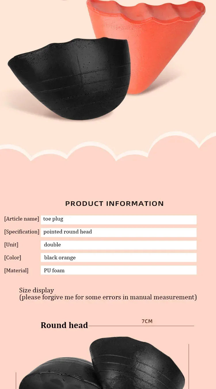 1 Par de Protectores de Puntera de PU Ajustables para Hombres y Mujeres, Plantillas Gruesas y Suaves para Alivio del Dolor, Protectores de Puntera para Zapatos