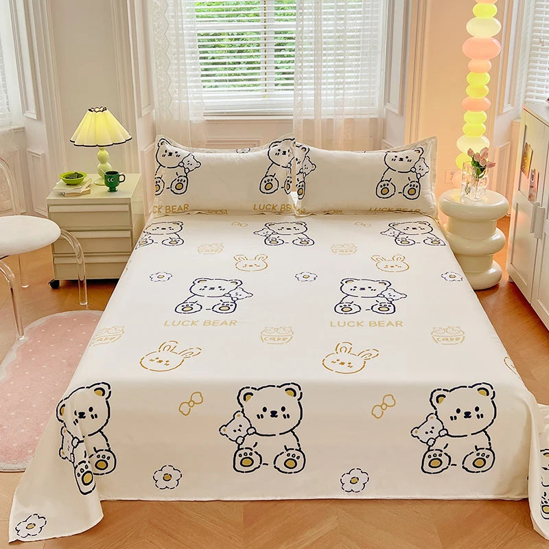 Sábanas Suaves y Agradables al Tacto, Estampadas, para el Hogar, Planas, para Cama King, Queen, Individual, Doble, Transpirables, Duraderas, 1 o 3 Piezas/Juego