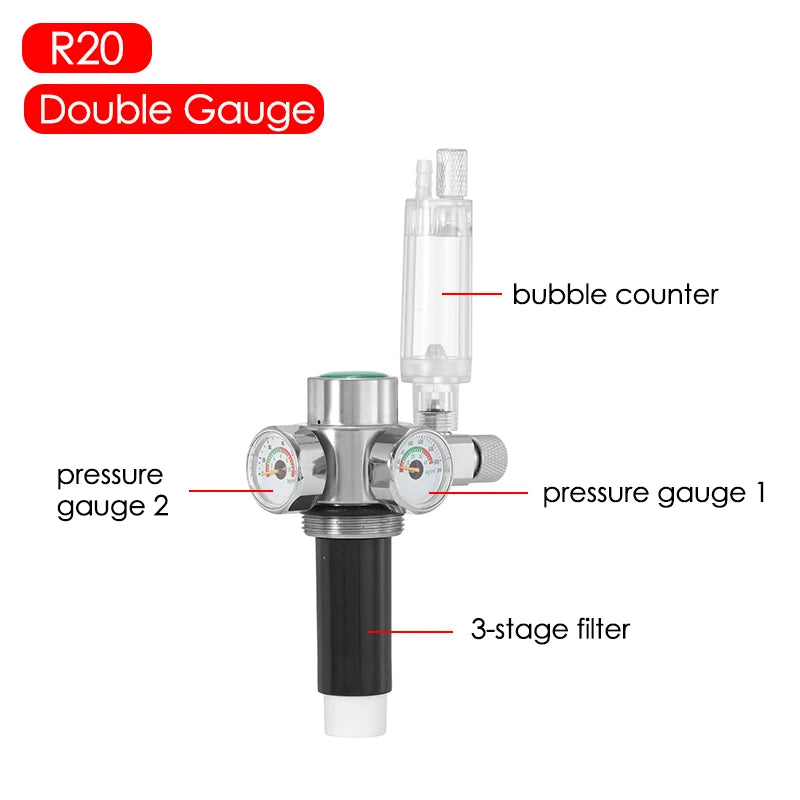 Generador de CO2 para acuario, botella de acero inoxidable de alta presión, cilindro de Gas, accesorios para acuario, 2L/1L