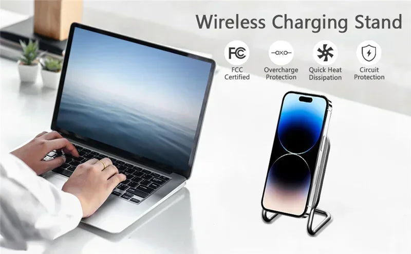 Cargador Inalámbrico Magnético, Soporte de Escritorio Ajustable y Desmontable, Estación de Carga Rápida Compatible con iPhone 17, 16, 15, 14, 13 Series