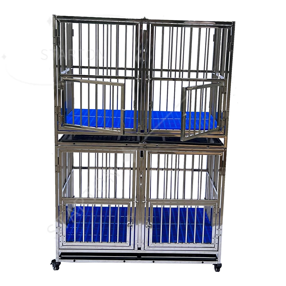 Jaula Plegable de Alambre Metálico Reforzado de Acero Inoxidable para Perros Grandes, Casetas Plegables para Mascotas, Jaulas para Perros Adultos en Oferta