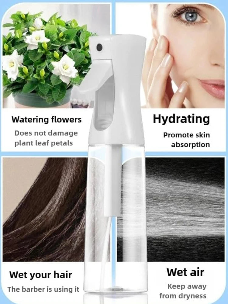 Botella pulverizadora continua de alta presión, 200ml, 300ml, 500ml, para peluquería, plantas, jardines, Alcohol, niebla fina, hidratación de maquillaje para el hogar