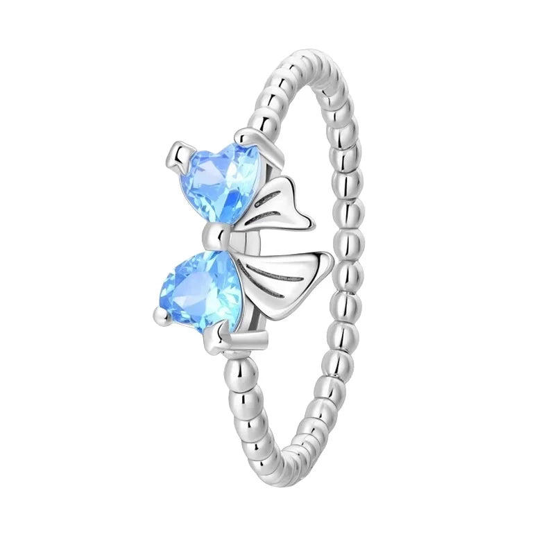 2024 nuevo anillo de plata 925 anillo de lazo brillante de circón anillo de boda de dedo Original S925 DIY regalo de joyería fina para mujer