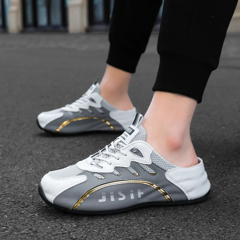 Zapatos informales ligeros y transpirables para hombre, medias zapatillas antideslizantes, zapatos perezosos, zapatillas cómodas para caminar, verano