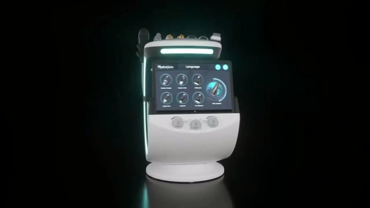 7 en 1 Analizador inteligente de azul hielo Máquina facial multifunción Diamond Hydra Dermoabrasión Facial Aquafacial