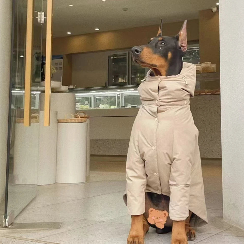 FATHIN Chaqueta acolchada de algodón a prueba de viento para invierno para perros grandes Doberman Pastor Alemán Malamute Alaska Abrigo cálido para exteriores
