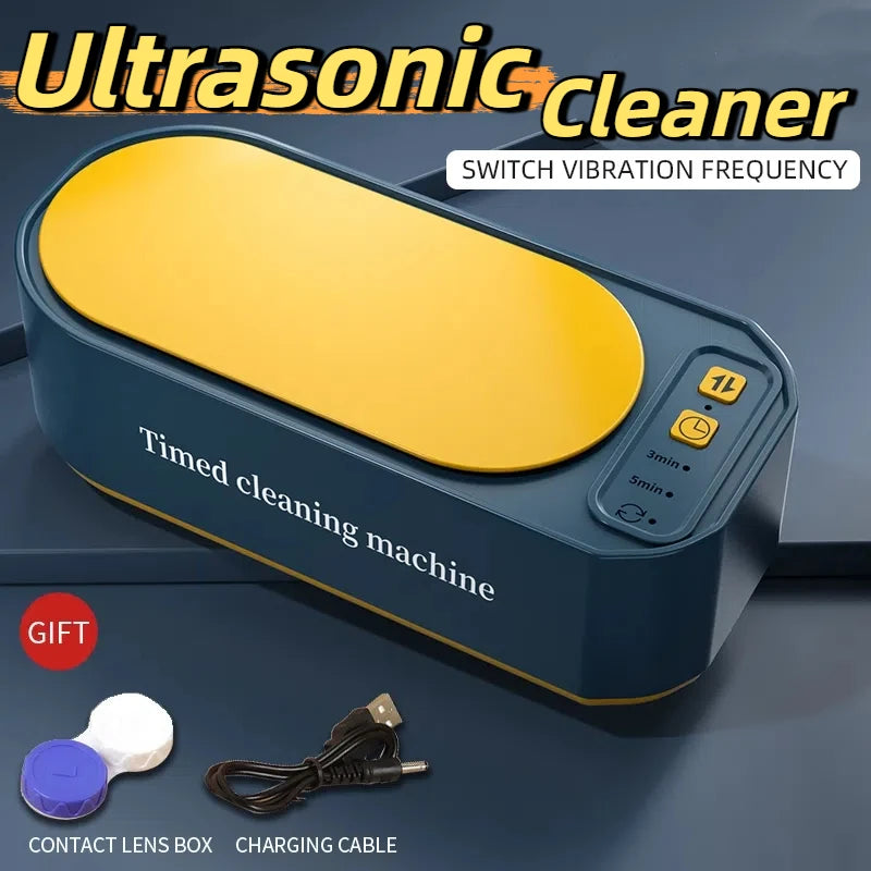 Limpiador Ultrasónico de 3 Velocidades con Luz Azul Antibacteriana de Alta Frecuencia para Joyería, Anillos, Gafas y Brochas de Maquillaje 2026