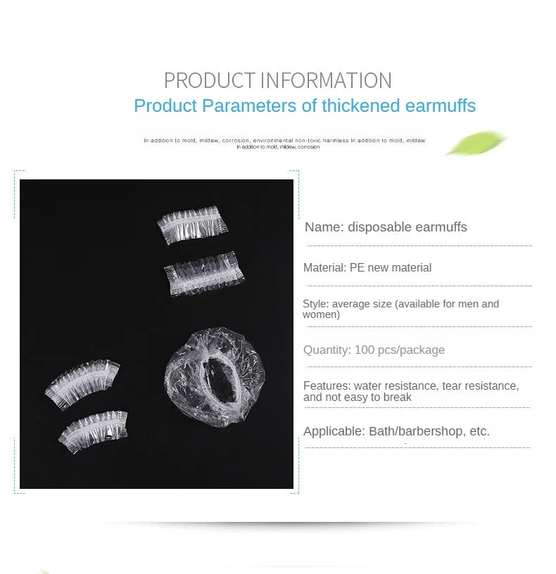 100 Uds cubierta de oreja desechable Protector de oreja para gorros para teñir el cabello orejeras de ducha de baño herramientas de peluquería accesorios de peluquería
