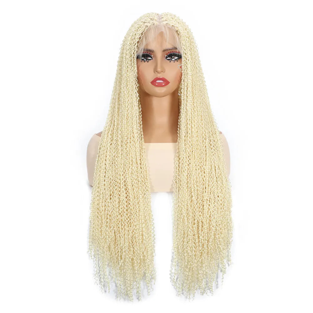 SQRDGQ Peluca de Cabello Sintético Rosa para Mujer, Pelucas Trenzadas Rizadas Profundas para Mujer, Peluca con Frente de Encaje 13*6 con Cabello de Bebé, Pelucas Baratas en Oferta